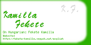 kamilla fekete business card